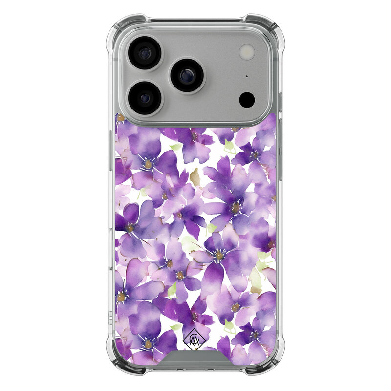 Casimoda iPhone 17 Pro shockproof hoesje - Floral violet