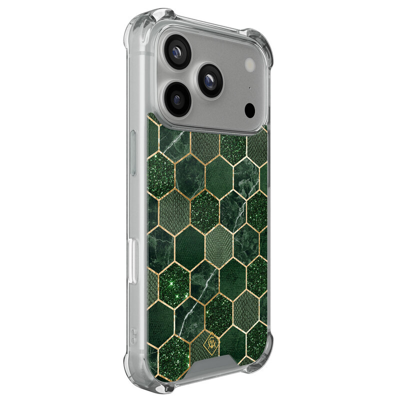 Casimoda iPhone 17 Pro shockproof hoesje - Kubus groen