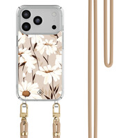 Casimoda iPhone 17 Pro hoesje met beige koord - In bloom
