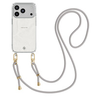 Casimoda iPhone 17 Pro hoesje met grijs koord - Vive la vie