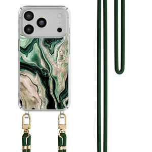 Casimoda iPhone 17 Pro hoesje met groen koord - Green waves