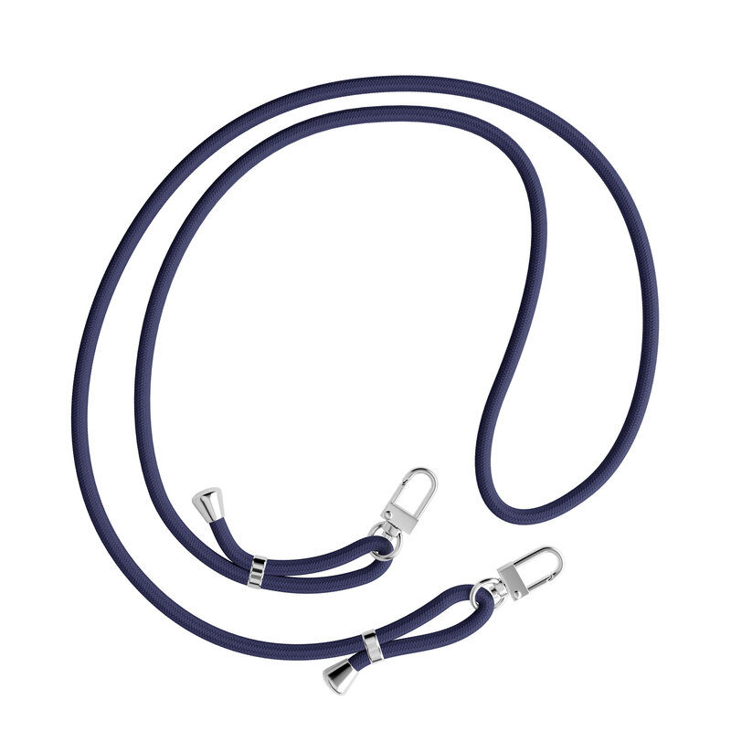 Casimoda iPhone 17 Pro hoesje met donkerblauw koord - Blue cubes