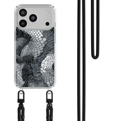 Casimoda iPhone 17 Pro hoesje met zwart koord - Python grijs