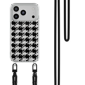 Casimoda iPhone 17 Pro hoesje met zwart koord - Pied de Poule