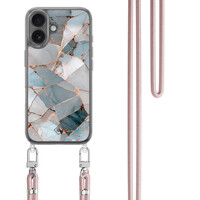 Casimoda iPhone 17 hoesje met rosegoud koord - Azure Geo