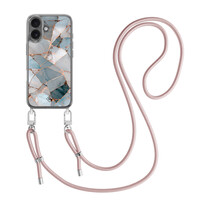 Casimoda iPhone 17 hoesje met rosegoud koord - Azure Geo