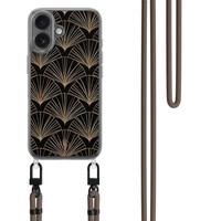 Casimoda iPhone 17 hoesje met donkerbruin koord - Deco Glam