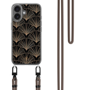 Casimoda iPhone 17 hoesje met donkerbruin koord - Deco Glam