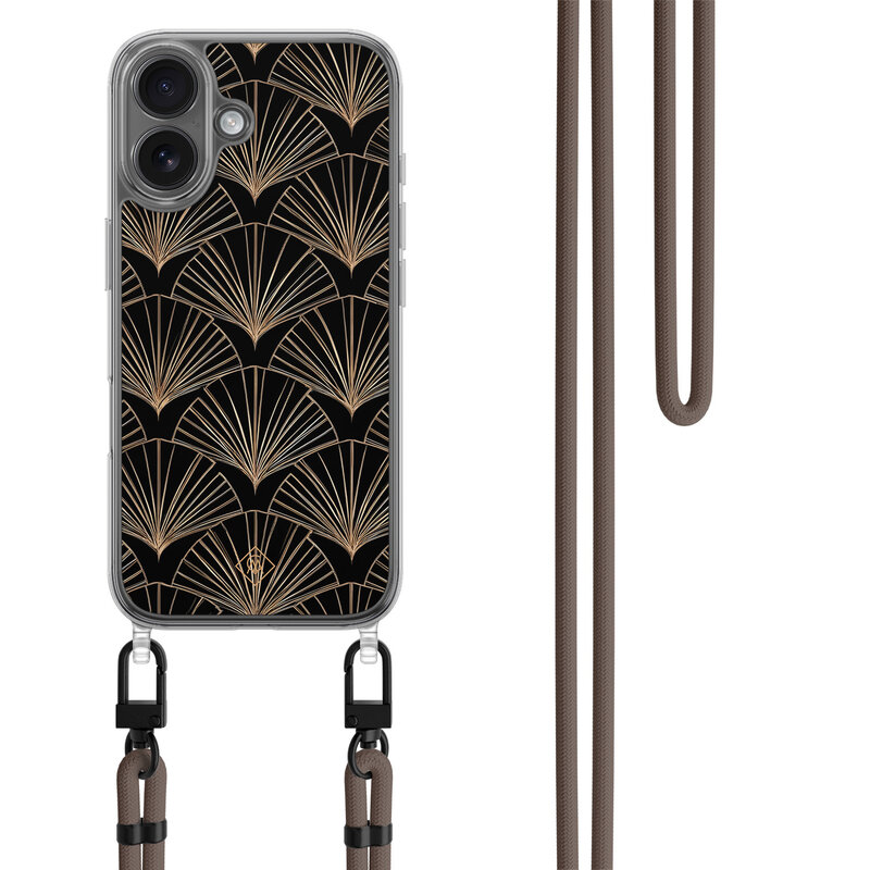 Casimoda iPhone 17 hoesje met donkerbruin koord - Deco Glam