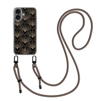 Casimoda iPhone 17 hoesje met donkerbruin koord - Deco Glam