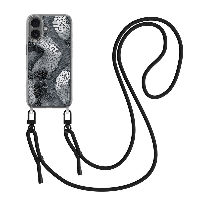 Casimoda iPhone 17 hoesje met zwart koord - Python grijs