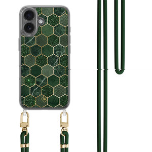 Casimoda iPhone 17 hoesje met groen koord - Kubus groen