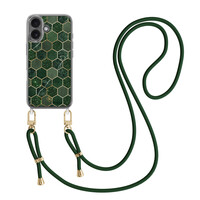 Casimoda iPhone 17 hoesje met groen koord - Kubus groen