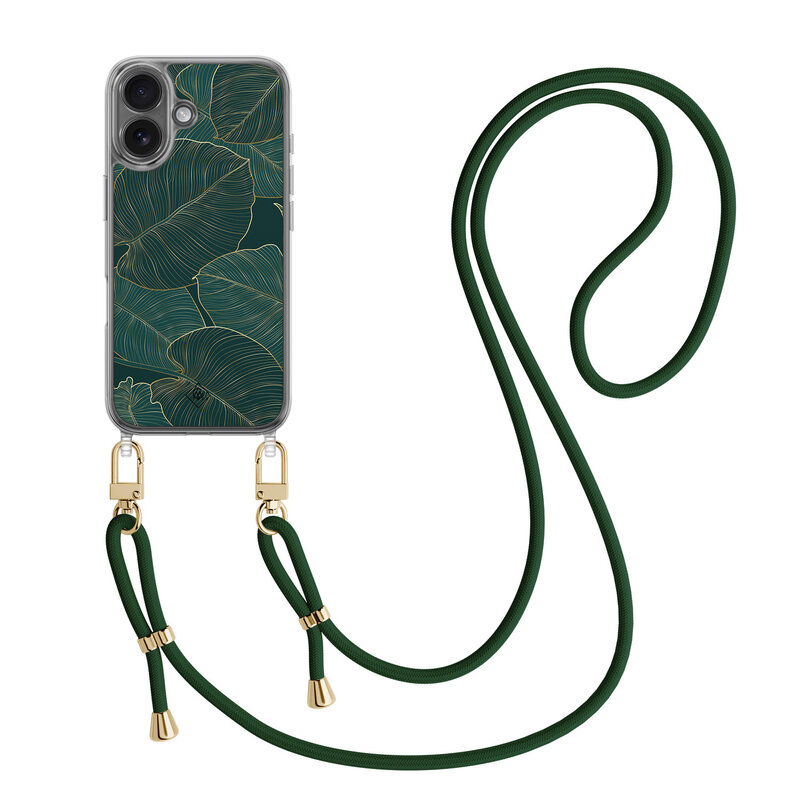 Casimoda iPhone 17 hoesje met groen koord - Monstera leaves