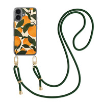 Casimoda iPhone 17 hoesje met groen koord - Orange garden