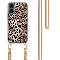 Casimoda iPhone 17 hoesje met beige koord - Golden wildcat