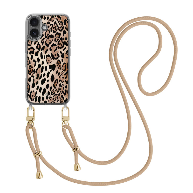 Casimoda iPhone 17 hoesje met beige koord - Golden wildcat