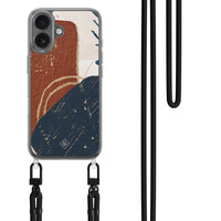 Casimoda iPhone 17 hoesje met zwart koord - Abstract teracotta