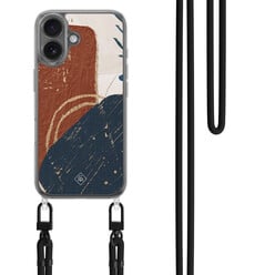 Casimoda iPhone 17 hoesje met zwart koord - Abstract teracotta