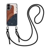 Casimoda iPhone 17 hoesje met zwart koord - Abstract teracotta