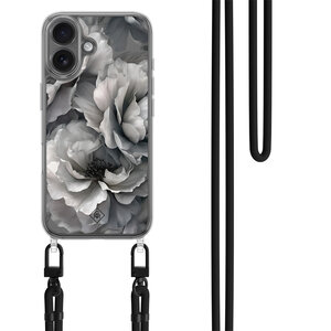 Casimoda iPhone 17 hoesje met zwart koord - Pioenroos
