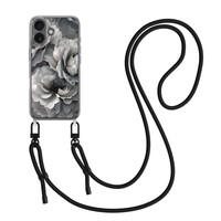 Casimoda iPhone 17 hoesje met zwart koord - Pioenroos