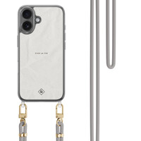 Casimoda iPhone 17 hoesje met grijs koord - Vive la vie