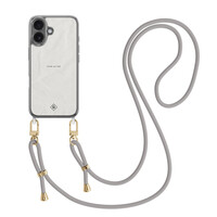 Casimoda iPhone 17 hoesje met grijs koord - Vive la vie