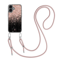 Casimoda iPhone 17 hoesje met rosegoud koord - Marmer twist