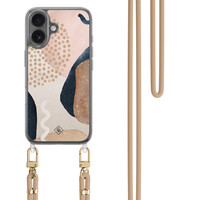 Casimoda iPhone 17 hoesje met beige koord - Abstract dots