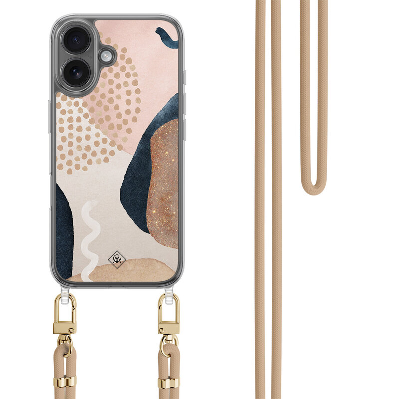 Casimoda iPhone 17 hoesje met beige koord - Abstract dots