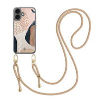 Casimoda iPhone 17 hoesje met beige koord - Abstract dots