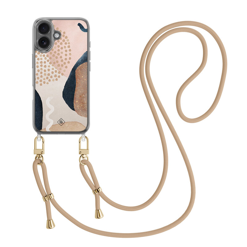 Casimoda iPhone 17 hoesje met beige koord - Abstract dots