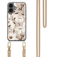 Casimoda iPhone 17 hoesje met beige koord - In bloom