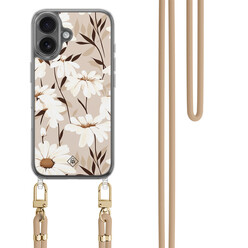 Casimoda iPhone 17 hoesje met beige koord - In bloom