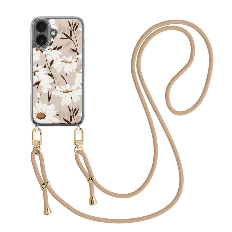 Casimoda iPhone 17 hoesje met beige koord - In bloom
