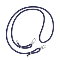 Casimoda iPhone 17 hoesje met donkerblauw koord - Marmer lichtblauw