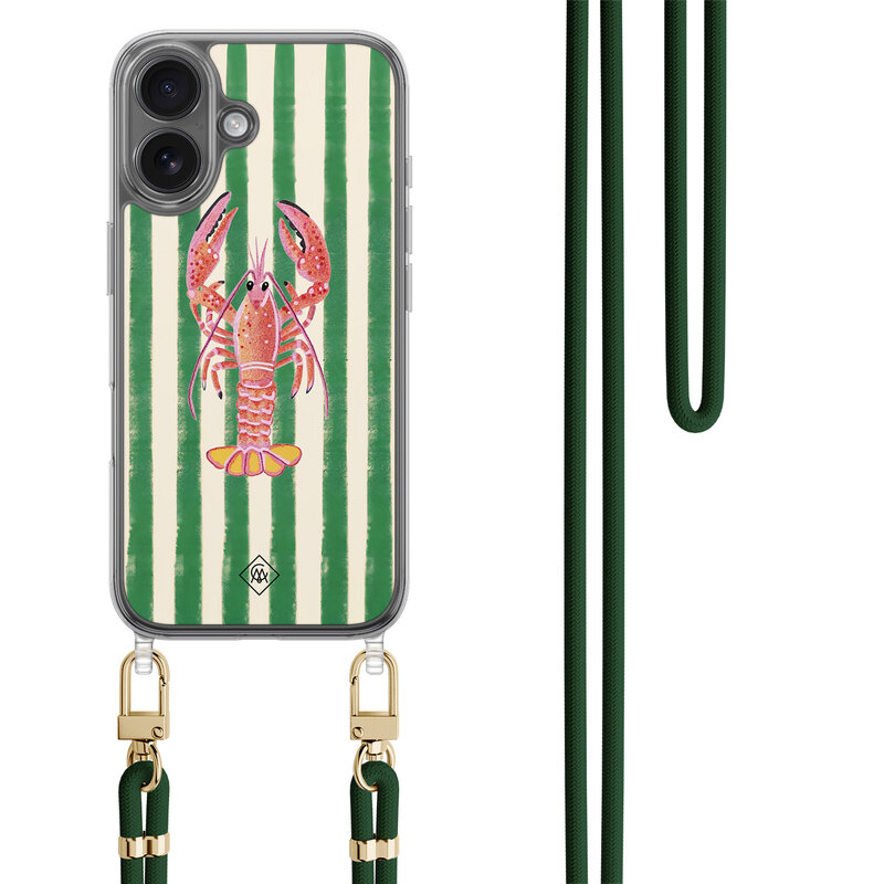 Casimoda iPhone 17 hoesje met groen koord - Kreeft