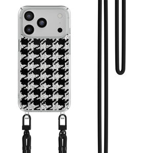 Casimoda iPhone 17 Pro Max hoesje met zwart koord - Pied de Poule