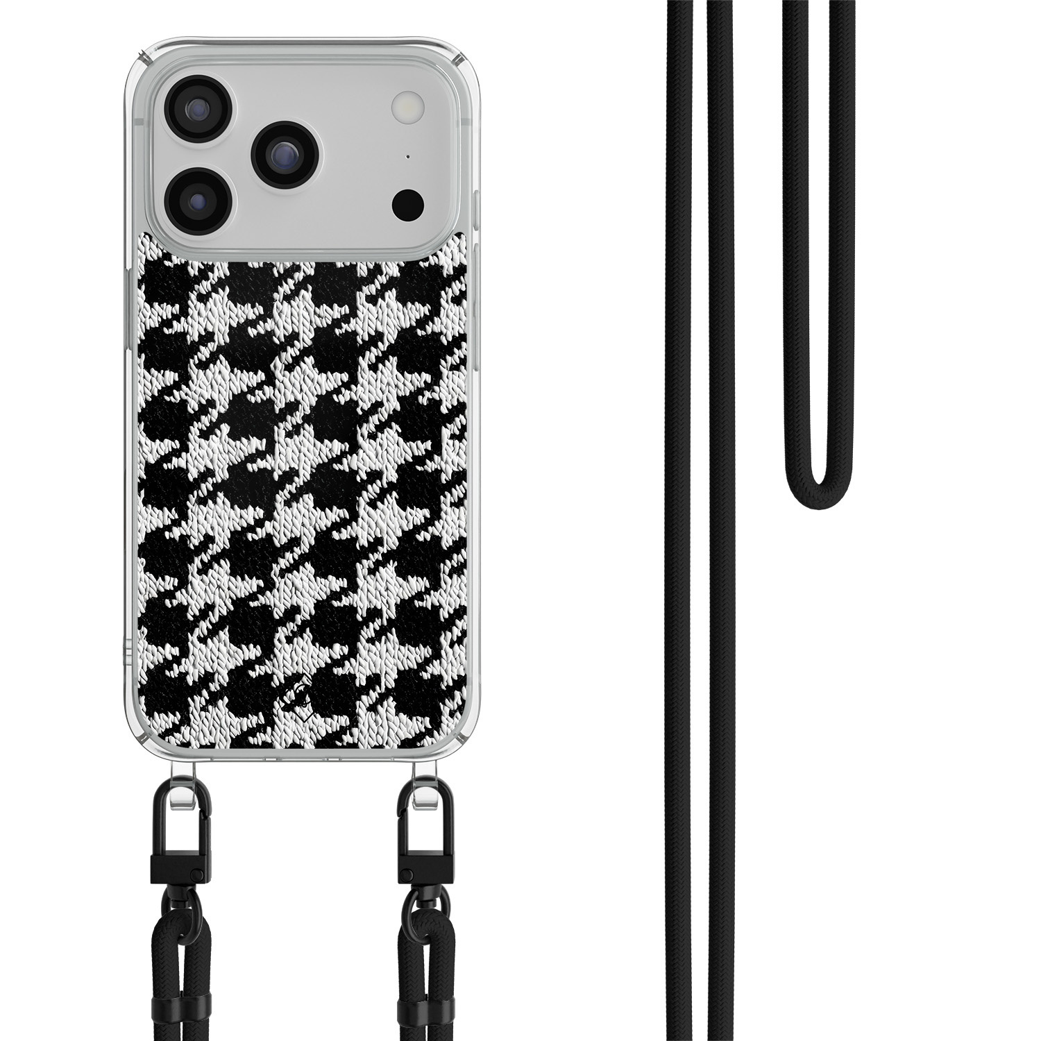 iPhone 17 Pro Max hoesje met zwart koord Pied de Poule