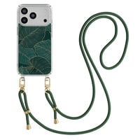 Casimoda iPhone 17 Pro Max hoesje met groen koord - Monstera leaves