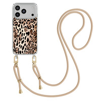 Casimoda iPhone 17 Pro Max hoesje met beige koord - Golden wildcat