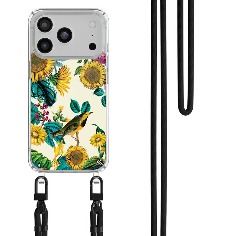 Casimoda iPhone 17 Pro Max hoesje met zwart koord - Sunflowers