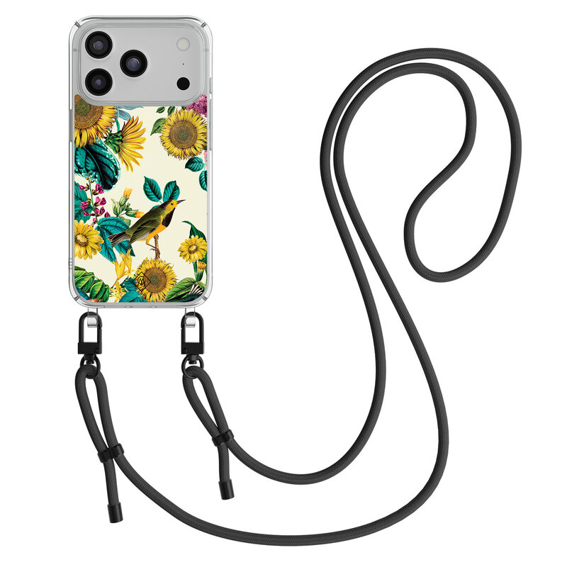 Casimoda iPhone 17 Pro Max hoesje met zwart koord - Sunflowers