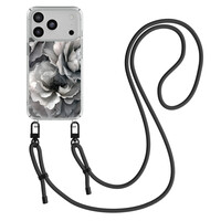 Casimoda iPhone 17 Pro Max hoesje met zwart koord - Pioenroos