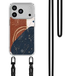 Casimoda iPhone 17 Pro Max hoesje met zwart koord - Abstract teracotta