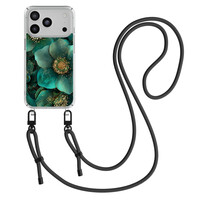 Casimoda iPhone 17 Pro Max hoesje met zwart koord - Emerald flowers