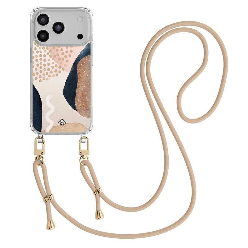 Casimoda iPhone 17 Pro Max hoesje met beige koord - Abstract dots