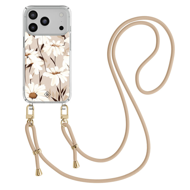 Casimoda iPhone 17 Pro Max hoesje met beige koord - In bloom