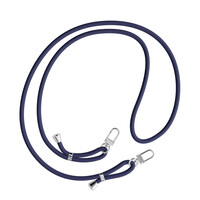 Casimoda iPhone 17 Pro Max hoesje met donkerblauw koord - Marmer lichtblauw